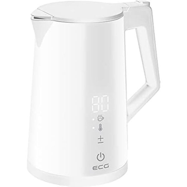 Vattenkokare - ECG - RK 1893 Digitouch - 1,7 L - Rostfritt stål - Vit Vit