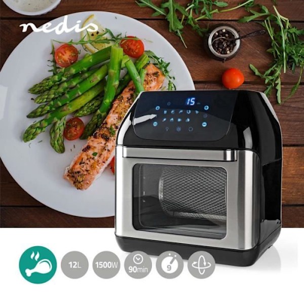 NEDIS Mini Monitoimiuuni 9 in 1 Fryer 12L 38 Musta