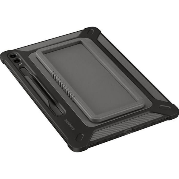 Bakre förstärkta skal - Samsung - Galaxy Tab S9+ - Svart - Militär motstånd - Ställningsfunktion Svart