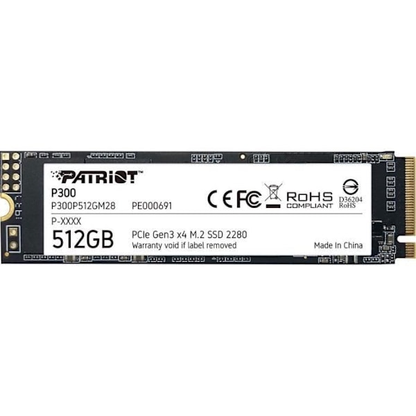 Patriot P300 512 GB M.2 2280 PCI-E X4 GEN3 NVME SSD (P300P512GM28)