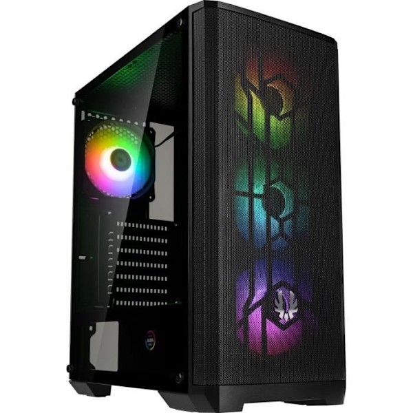 BITFENIX Nova Mesh SE TG 4ARGB (sort) - Etui uden strømforsyning - Mellemstort tårn - ATX-format Sort