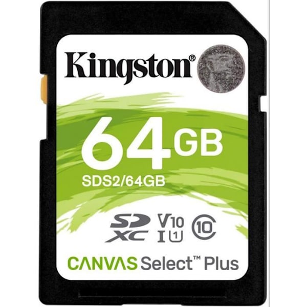 KINGSTON Canvas Select Plus SD-muistikortti - SDS2/64GB 64GB Class 10 UHS-I 100MB/s