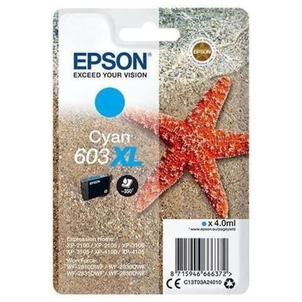603 XL Cyan blækpatron - Epson - Starfish - Lave omkostninger og pålidelighed