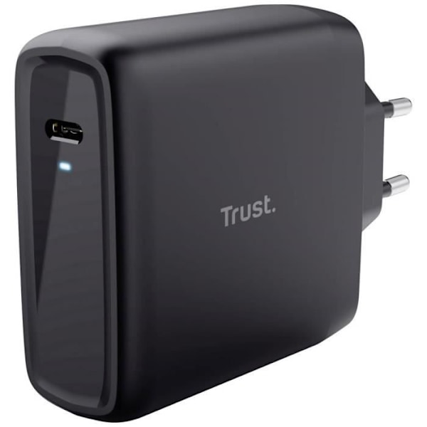 Trust Maxo 100W USB-C-laddare, 75 % tillverkad av återvunnet material, snabb USB-C-kabel 2m, strömadapter - svart