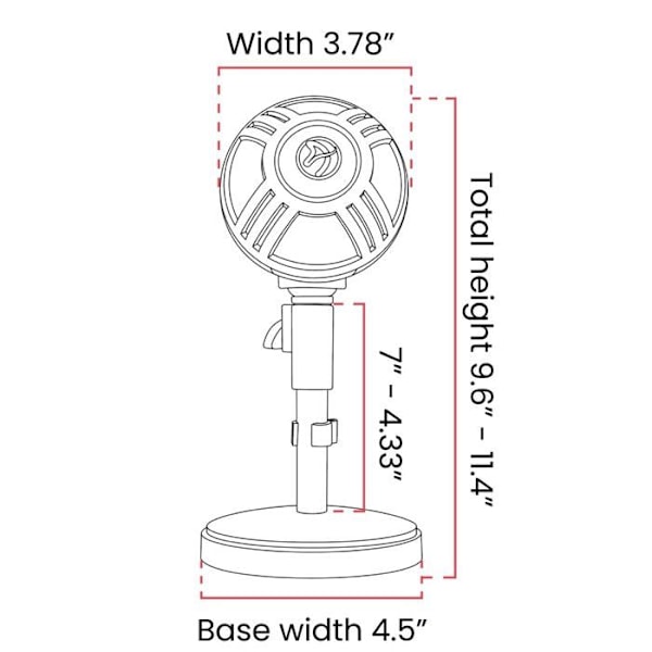 Mikrofon USB - Arozzi - Sfera - Chrome - Lydoptagelse - Streaming Krom