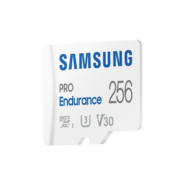 Samsung PRO Endurance microSDXC -kortti 256 Gt Class 10, UHS-Class 3, v30 Video Speed Class 4K -videoyhteensopivuus,