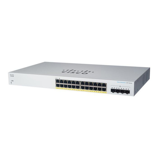 Switch - Cisco - CBS220-24P-4G - 24 porte - PoE+ 195W - 4x1G SFP