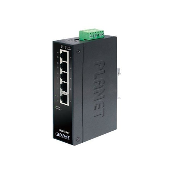 PLANET ISW-501T switch - 5 x 10/100 - DIN-skinnemontering, vægmontering