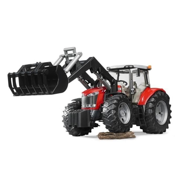 Massey Ferguson 7600 traktor med gaffel - BRUDER - Model 3047 - Dreng - Målestok 1:16 Flerfärgad