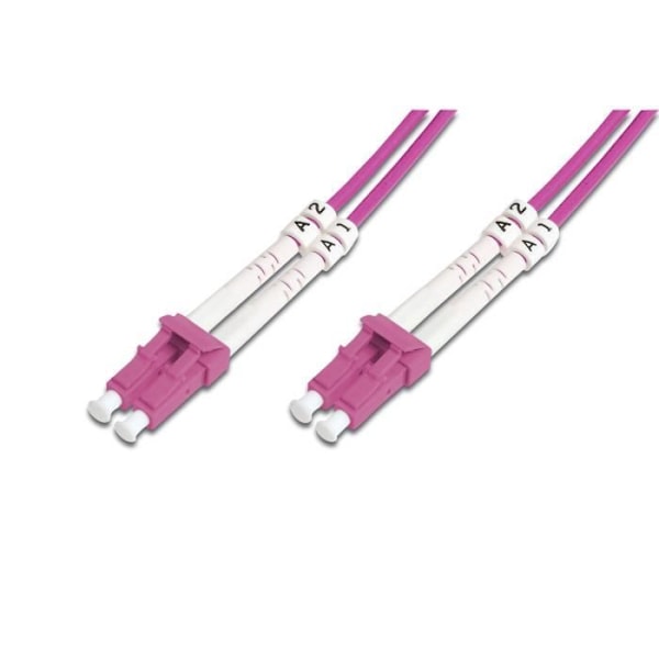 Duplex optisk fiberkabel 50/125 OM4 LC LC Lilla 10 m. Lilla