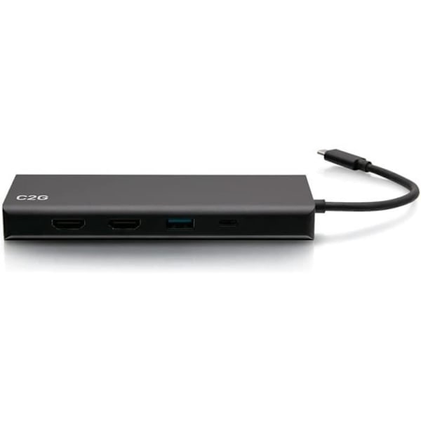 USB-C 9-i-1 dockningsstation - C2G - Dubbel skärm - HDMI, Ethernet, USB - 60 W - 4K 30Hz