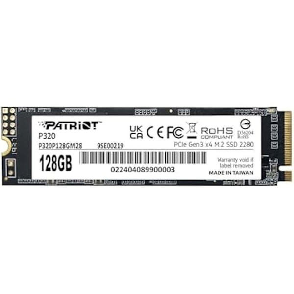 Diske SSD - PATRIOT MEMORY - P320 - 128GB - NVMe PCIe Gen 3x4 - M.2 2280
