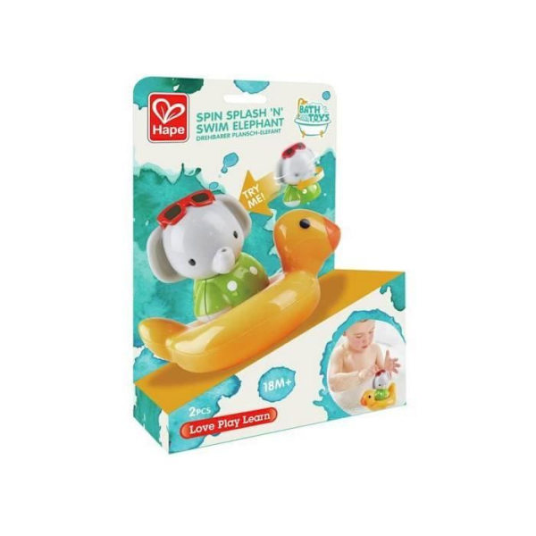 Badelegetøj - HAPE - Svømmeelefant og dens bøje - Til baby - Plastik - 2 stk.