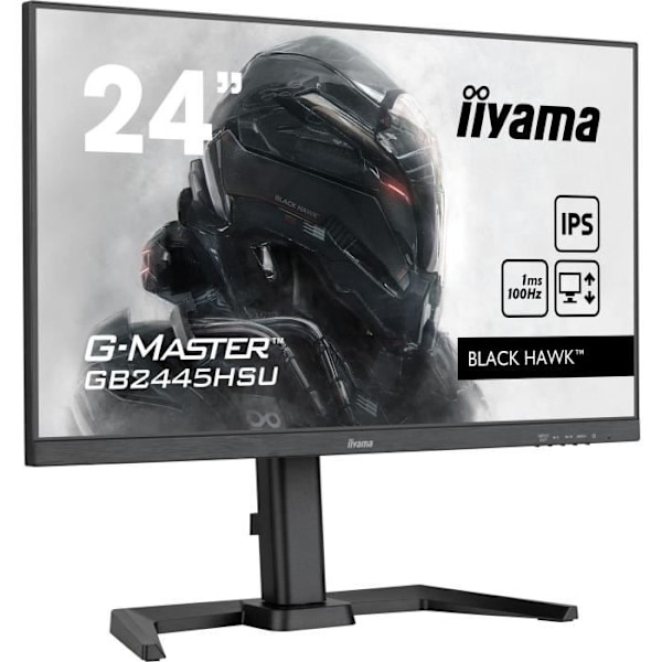 Ecran PC Iiyama GB2445HSU-B1 24'' Gaming G-Master Black Hawk, IPS, FreeSync, 1920x1080 a100Hz, 1ms, HDMI, DisplayPort, USB HUB, Sort