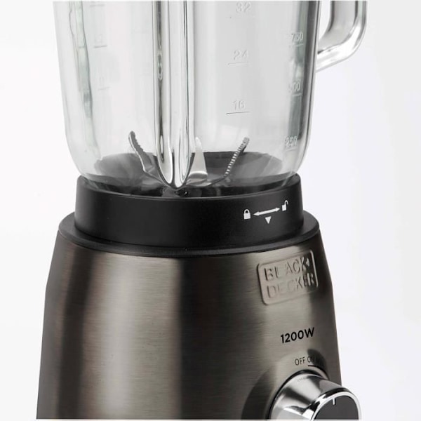 Blender BLACK+DECKER BXJB1200E på 1200W, 3 programmer + justerbare hastigheder, skål på 1.5L, 6 blade i rustfrit stål, skridsikker bund