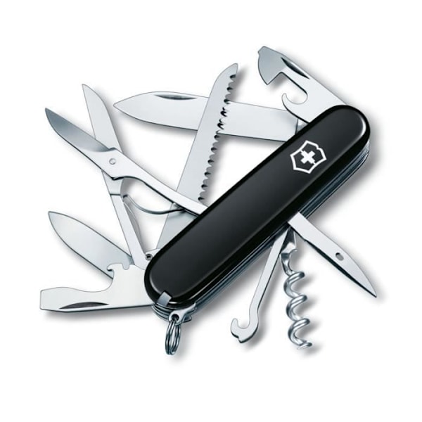Victorinox Huntsman 1.3713.3B1 medium lommekniv med 15 funktioner inkluderer saks og skovhugger i blisterpakning - sort