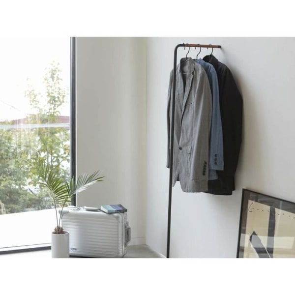 Yamazaki Home Tøj Bøjle Knagerække Skohylde Garderobe Knagerække Sort Farve 38,5x160x42 cm sort