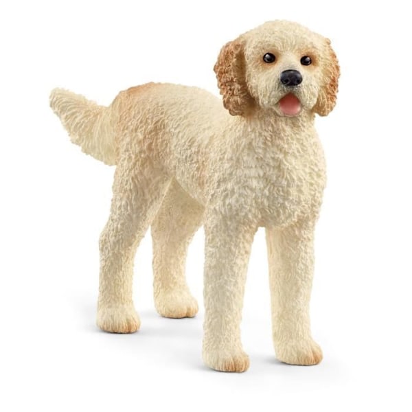 Figur - SCHLEICH - Goldendoodle hund - Puddel krøller og gylden frakke - Farm World range Flerfärgad