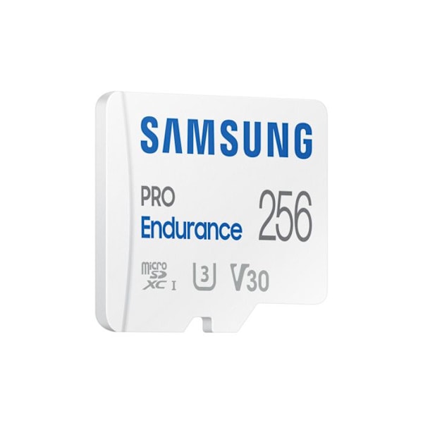 Samsung PRO Endurance microSDXC -kortti 256 Gt Class 10, UHS-Class 3, v30 Video Speed Class 4K -videoyhteensopivuus,