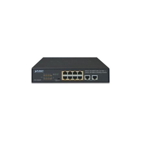 Planet FSD-1008HP kytkin 10" 10P 10/100 sisältäen 8 poe+ 120W