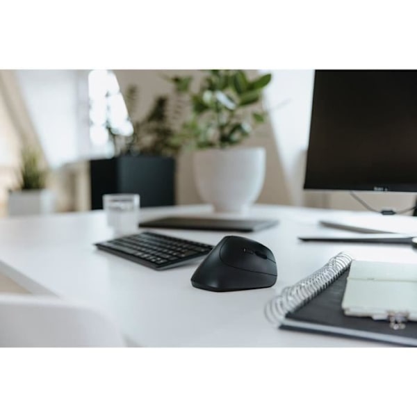 Ergonominen langaton hiiri - CHERRY MW 4500 - Ranteen rasituksen lievittämiseen 45° kallistuksella - Musta sort
