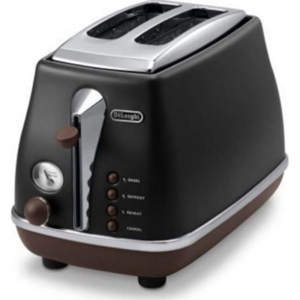 DELONGHI CTOV 2103.BK Icona Vintage Toaster - Sort og Brun Sort og brun