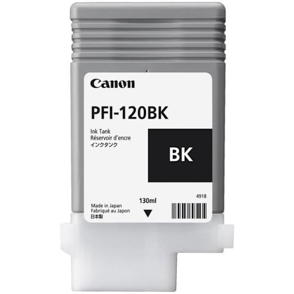Canon PFI-120BK Musta mustepatruuna 130 ml - Mustesuihku - Canon imagePROGRAF TM-200, TM-205, TM-300, TM-305