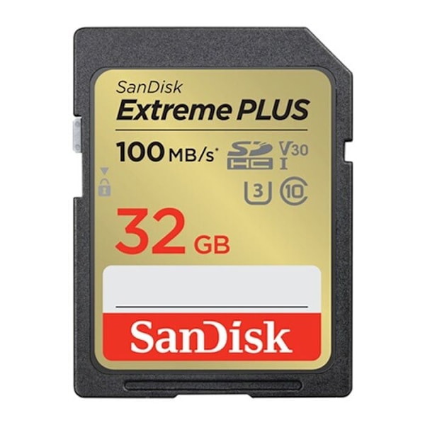 SDXC-kortti - SANDISK - Extreme PLUS - 32 Gt - UHS-Class 3 - iskunkestävä, vedenpitävä