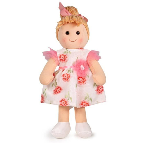 Sød dukke - BIGJIGS - Megan - 34 cm - Lyserød - Ideel til kram og leg Rosa
