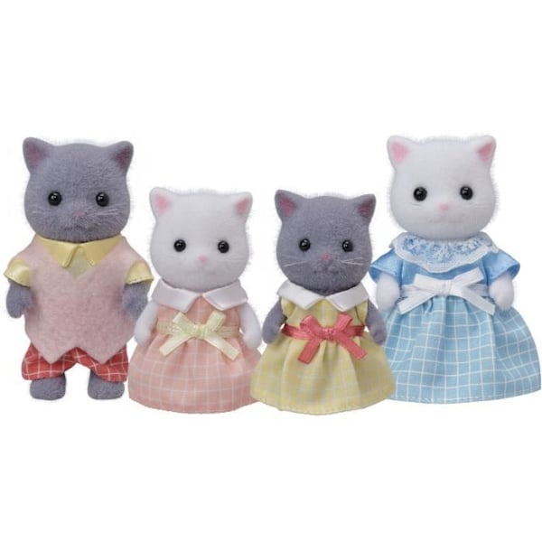 SYLVANIAN FAMILIES - Perserkattefamilie - 4 artikulerede og klædte figurer - For børn fra 3 år Flerfarvet