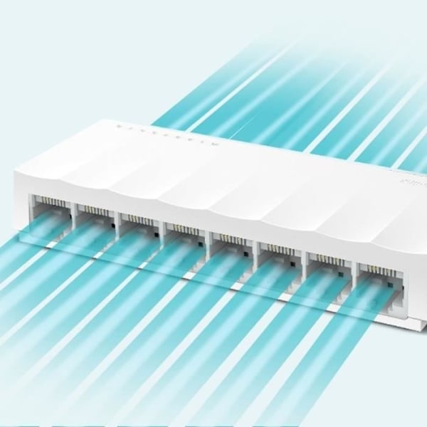Switch Ethernet - TP-LINK - LS1008 - 8 portar RJ45 - Plug and Play - Plastikkåpa