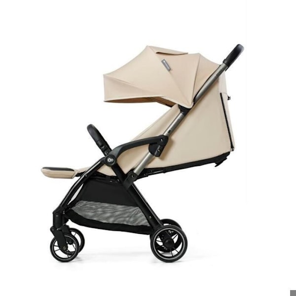Barnevogn med kanne op til 22 kg - KINDERKRAFT APINO - Automatisk folding - Vandtæt - Vægt på kun 7,5 kg - Beige Beige og sort