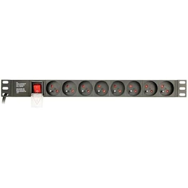 Tehonjakoyksikkö - GEMBIRD - EG-PDU-014-F - 8 AC-lähtöä - 1U - Musta