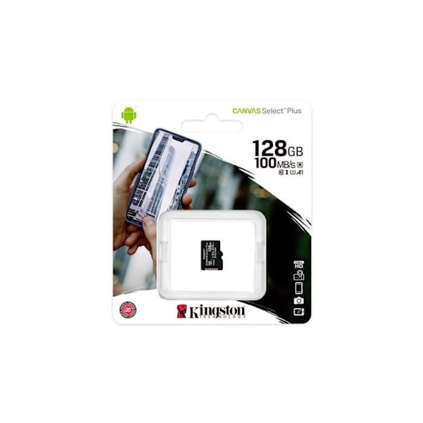 Kingston Technology Canvas Select Plus flashhukommelse 128 GB MicroSDXC Class 10 UHS-I (128 GB MICROSDXC CANVAS SELECT - 128 GB, mikro