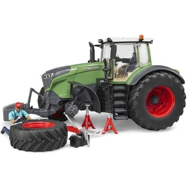 FENDT 1050 Vario traktori mekaanikko- ja korjaustarvikkeineen - BRUDER Flerfärgad