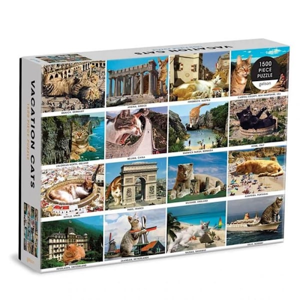 Puzzle med 1500 brikker: Katteferie Unik farve
