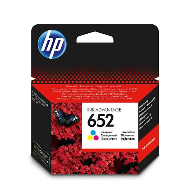 HP 652 blækpatron - sort, cyan, gul - til DeskJet Ink Advantage 1115 og 2135