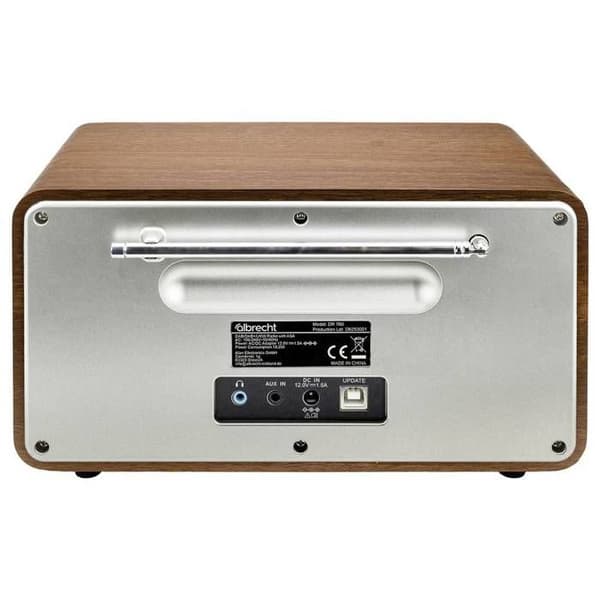Albrecht DR 760 Bordradio DAB+, FM DAB+, AUX, Bluetooth Äkta trähus, med trähögtalarlåda,