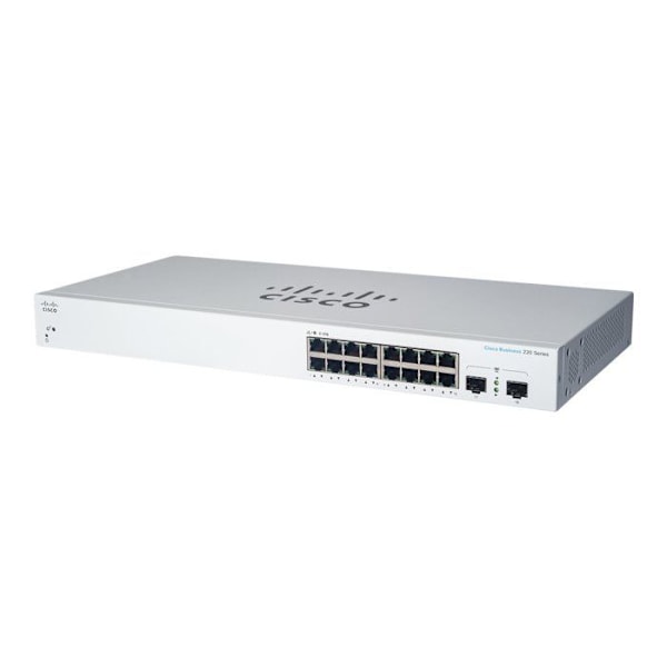 Switch - Cisco - CBS220-16P-2G-EU - Älykäs - 16 porttia GE - PoE+ 130W Valkoinen