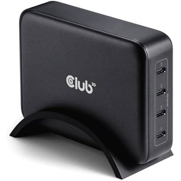 Matkalaturi - Club3D - CAC-1918 - 240 W - Neljä USB Type-C -porttia - GaN-tekniikka musta
