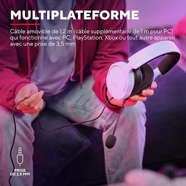 Gaming Headset - Trust Gaming - GXT 489P Fayzo - Kablet - Støjreducerende mikrofon - Lilla