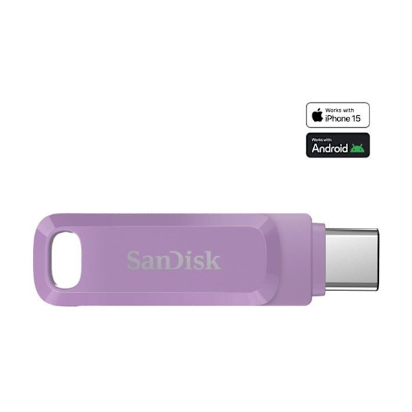 USB-nyckel - SANDISK - Ultra Dual Drive Go USB-C Lavender 128GB - 128 GB - USB 3.0 lavendel
