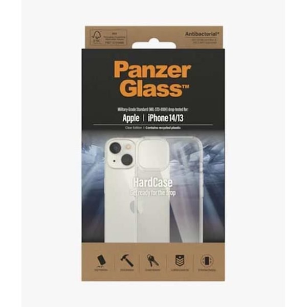 Coque - PanzerGlass - HardCase - iPhone 14 - Stødbeskyttelse - Hård - Gennemsigtig Gennemsigtig