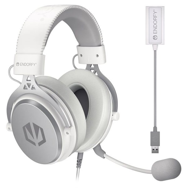 Kuulokkeet - ENDORFY - VIRO Plus - Onyx White - Irrotettava mikrofoni - 7.1 ääni - Optimaalinen mukavuus hvid