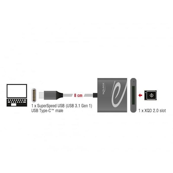 DELOCK 91746 HUKOMMELSESKORT LÆSER ANTHRACITE USB 3.0 (3.1 GEN 1) T