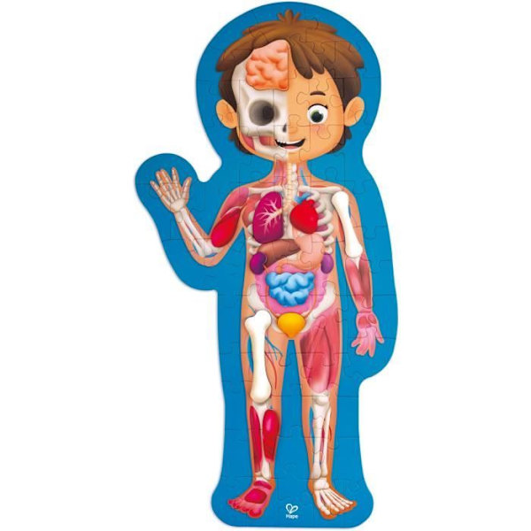 Ihmiskehon palapeli - HAPE - Opetus anatomia - 50 kpl - Kaksipuolinen juliste Flerfärgad