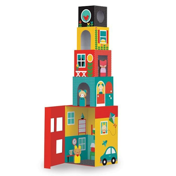 Petit Collage Peek-A-Boo Stacking Block Game Set