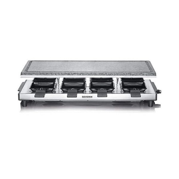 Raclette / Grilli kuumakivellä - SEVERIN - 1500W - 8 henkilöä Sort, rustfrit stål