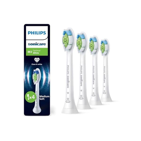 Ersättningsborstar tandborste - PHILIPS - Sonicare W2 Optimal White - 4-pack - Vit - Bleknande Vit