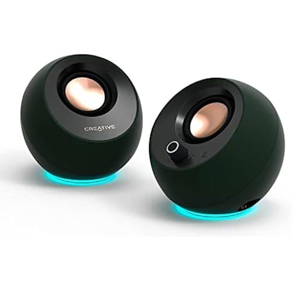 Creative Pebble Pro 2.0 USB-C computerhøjttalere med Bluetooth 5.3 og tilpasselig RGB-belysning, USB-lyd og port